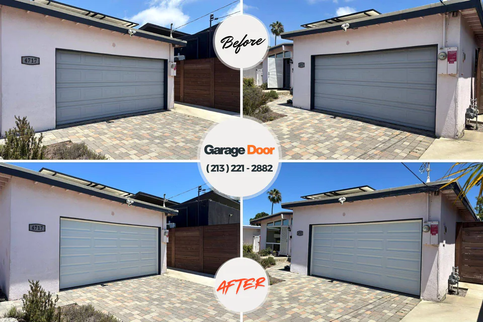 Before and after: garage door repair Oxon Hill, MD